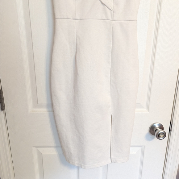 Lulu's Chic White Off The Shoulder Sweetheart Side Slit Bodycon Dress XS - Picture 5 of 11